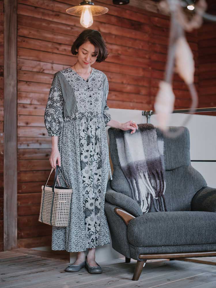 ❗️新品❗️LINY LIBERTYフィット切り替えワンピース maiando×patternLabel＜パネル切り替えワンピースキット/材料
