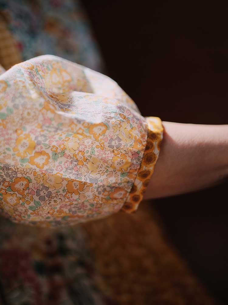 LIBERTY FABRICS リバティプリントを使ったパネル切り替えワンピース