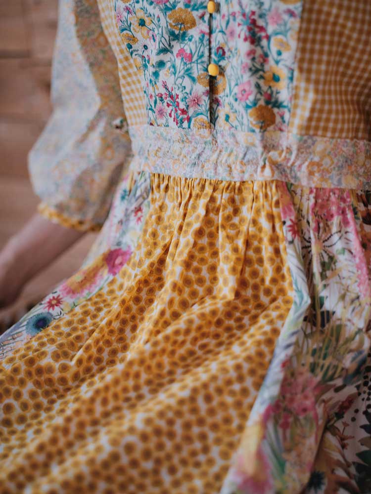 8787yaリバティ使用ワンピース LIBERTY FABRICS リバティ