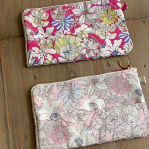 LIBERTYリバティプリントを使ったラウンドフラットポーチ RFlat-Pouch