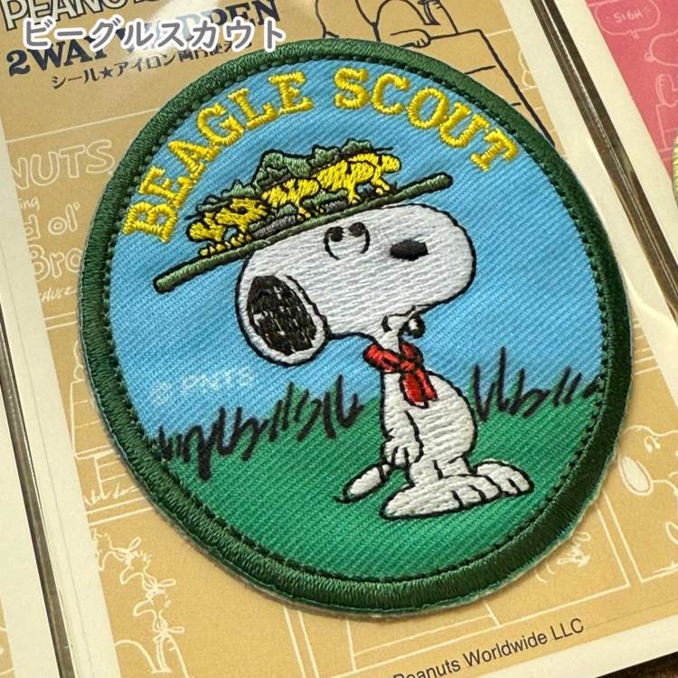 スヌーピーPEANUTSピーナッツ シール・アイロン接着両用ワッペン