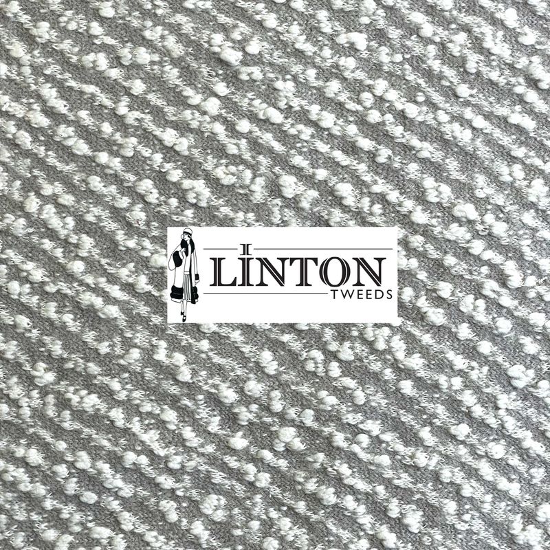 LINTONリントン シャネルツイード生地 ＜Diagonally Stripe-A＞グレー 
