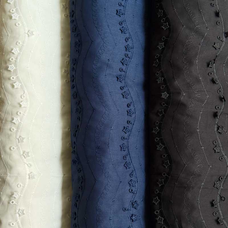 PANNA 刺繍　ウエストミンスターブリッジ　イギリス　完成品 レーススター生地 スター刺繍フリンジ 星 広幅135cm巾 トレンド